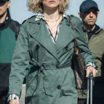 Salvador Carla Green Trench Coat
